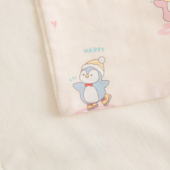 91家纺网 家纺一手货源 找家纺 嗨皮宝贝 2025新款A类全棉纱布睡袋婴儿薄款夏季宝宝儿童春秋防踢被神器四季通用护肚 快乐公仔-黄