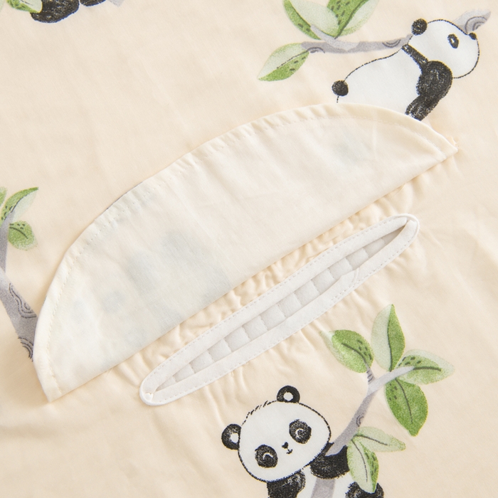 91家纺网 家纺一手货源 找家纺 嗨皮宝贝 2025新款A类全棉纱布睡袋婴儿薄款夏季宝宝儿童春秋防踢被神器四季通用护肚 盼盼-米