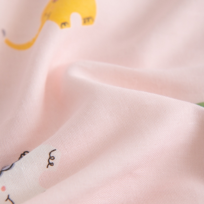 91家纺网 家纺一手货源 找家纺 嗨皮宝贝 2025新款A类全棉纱布睡袋婴儿薄款夏季宝宝儿童春秋防踢被神器四季通用护肚 五彩象-粉