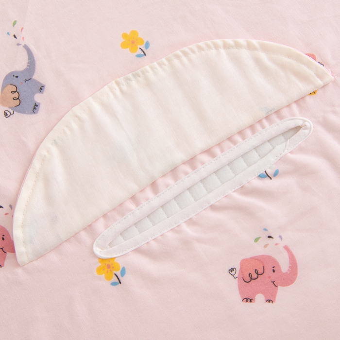 91家纺网 家纺一手货源 找家纺 嗨皮宝贝 2025新款A类全棉纱布睡袋婴儿薄款夏季宝宝儿童春秋防踢被神器四季通用护肚 五彩象-粉