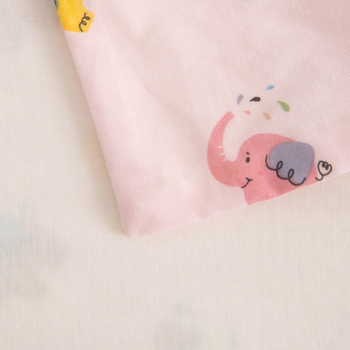 91家纺网 家纺一手货源 找家纺 嗨皮宝贝 2025新款A类全棉纱布睡袋婴儿薄款夏季宝宝儿童春秋防踢被神器四季通用护肚 五彩象-粉