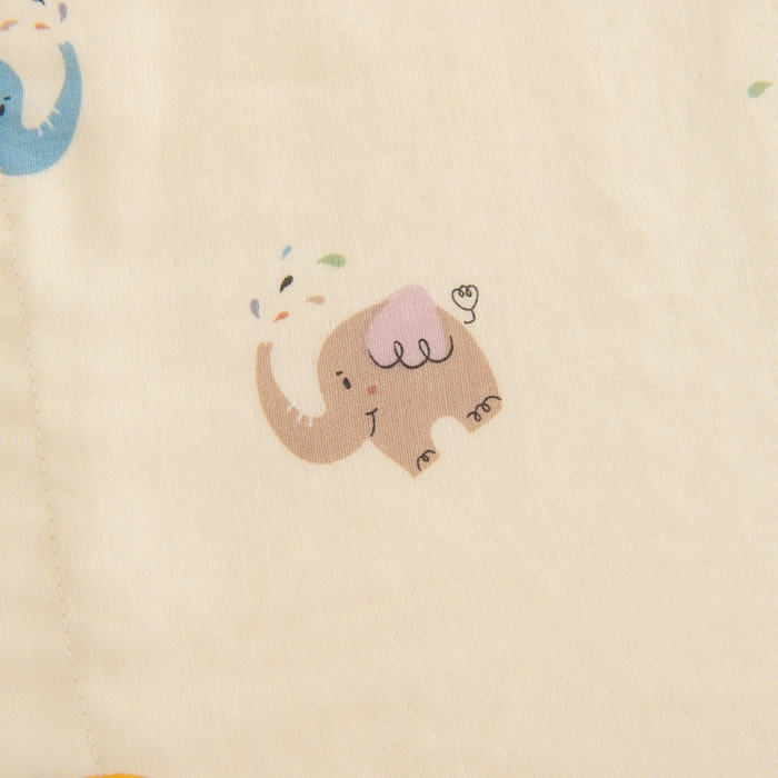 91家纺网 家纺一手货源 找家纺 嗨皮宝贝 2025新款A类全棉纱布睡袋婴儿薄款夏季宝宝儿童春秋防踢被神器四季通用护肚 五彩象-米黄