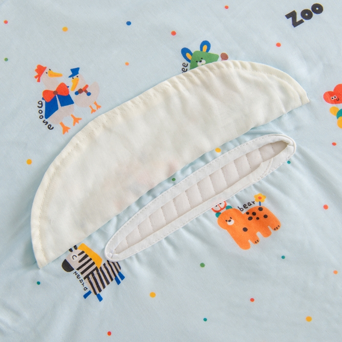 91家纺网 家纺一手货源 找家纺 嗨皮宝贝 2025新款A类全棉纱布睡袋婴儿薄款夏季宝宝儿童春秋防踢被神器四季通用护肚 HAPPY王国-蓝