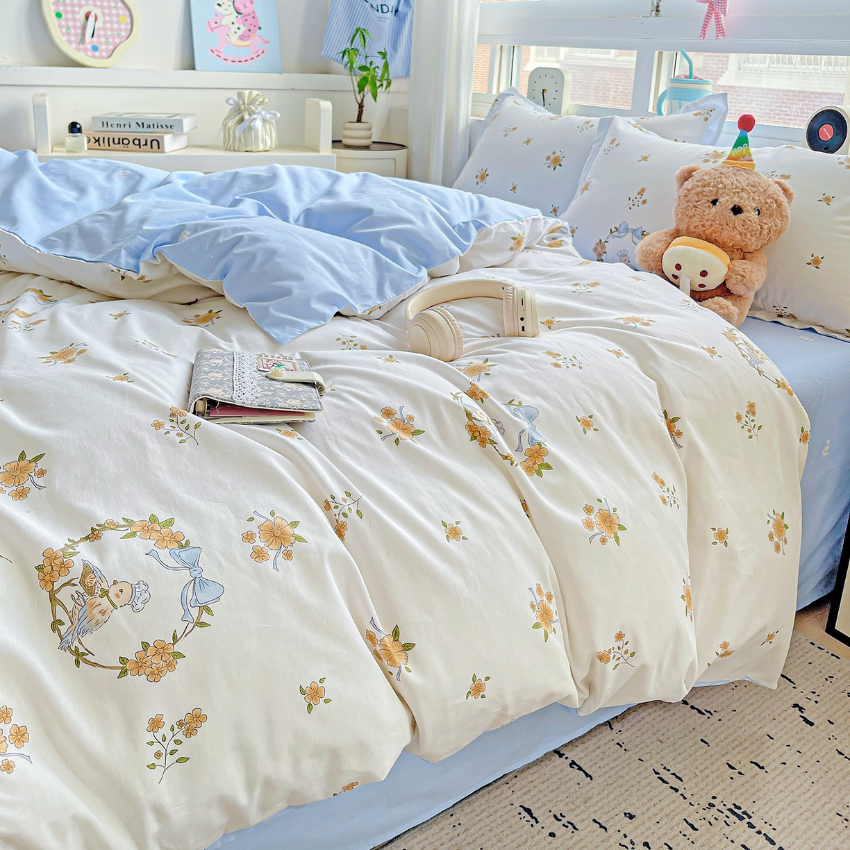 91家纺网 家纺一手货源 找家纺 恩泽2025全棉印花四件套 花香梦境