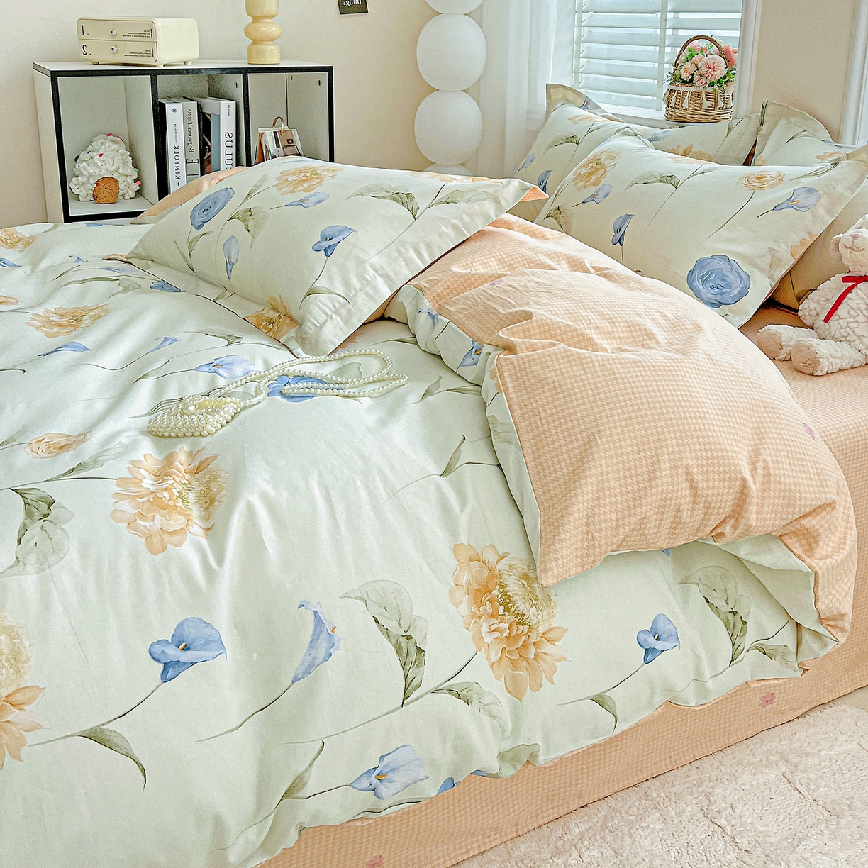 91家纺网 家纺一手货源 找家纺 恩泽2025全棉印花四件套 锦花缘