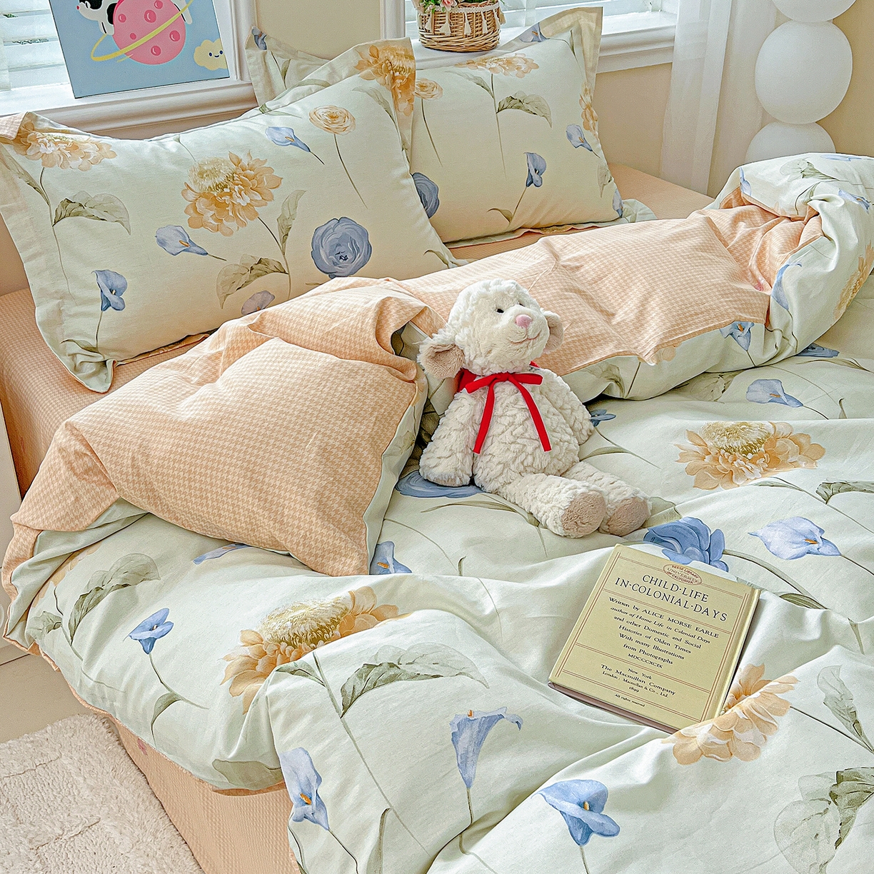 91家纺网 家纺一手货源 找家纺 恩泽2025全棉印花四件套 锦花缘