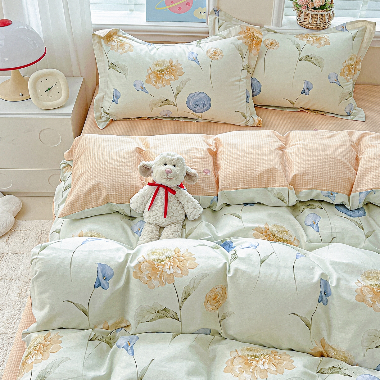 91家纺网 家纺一手货源 找家纺 恩泽2025全棉印花四件套 锦花缘