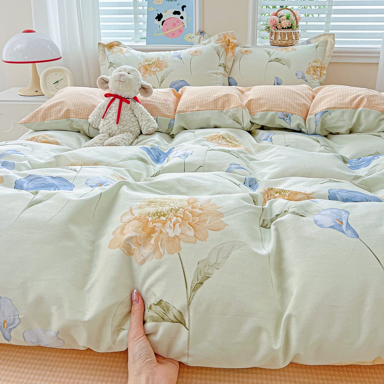 91家纺网 家纺一手货源 找家纺 恩泽2025全棉印花四件套 锦花缘