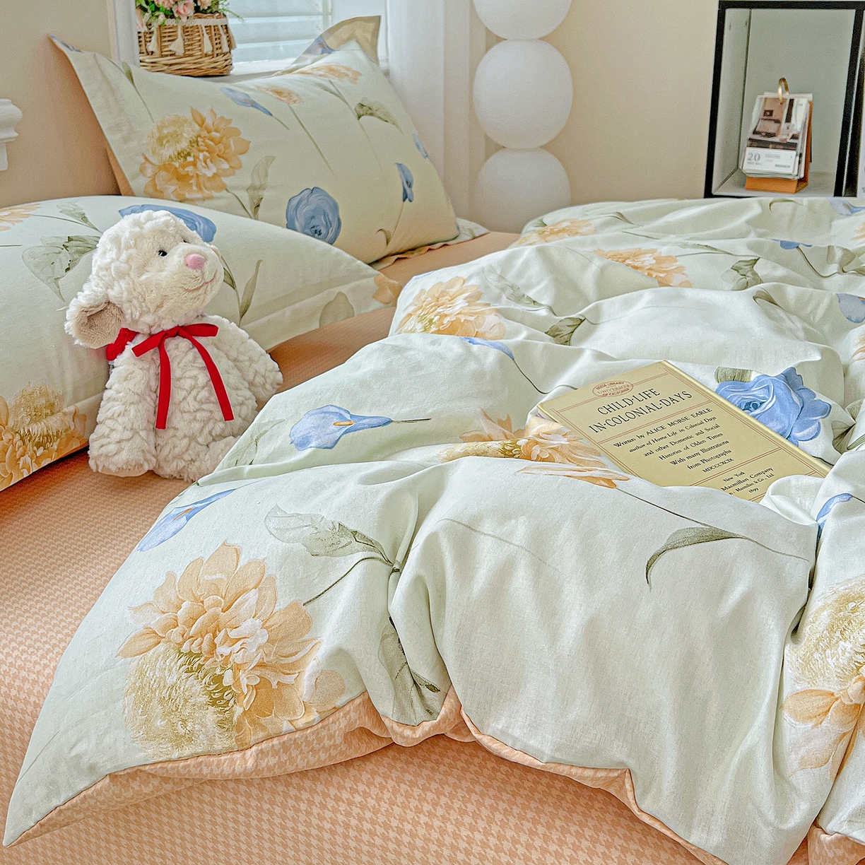 91家纺网 家纺一手货源 找家纺 恩泽2025全棉印花四件套 锦花缘