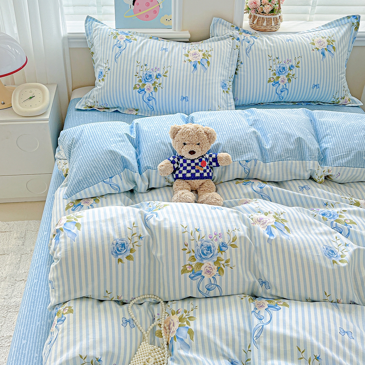 91家纺网 家纺一手货源 找家纺 恩泽2025全棉印花四件套 镜花水月