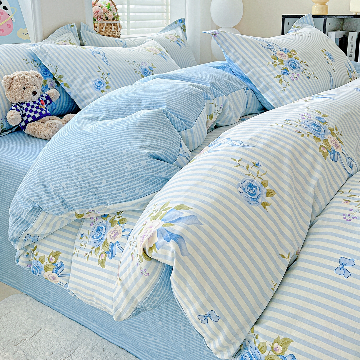 91家纺网 家纺一手货源 找家纺 恩泽2025全棉印花四件套 镜花水月