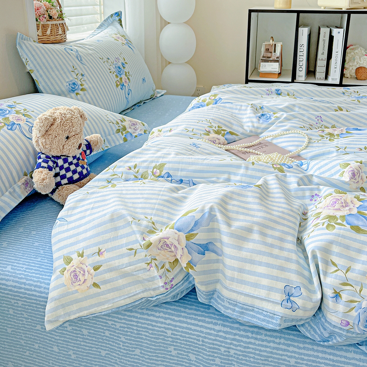 91家纺网 家纺一手货源 找家纺 恩泽2025全棉印花四件套 镜花水月