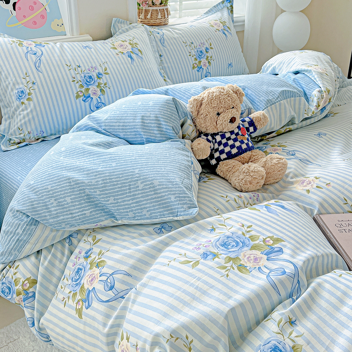 91家纺网 家纺一手货源 找家纺 恩泽2025全棉印花四件套 镜花水月