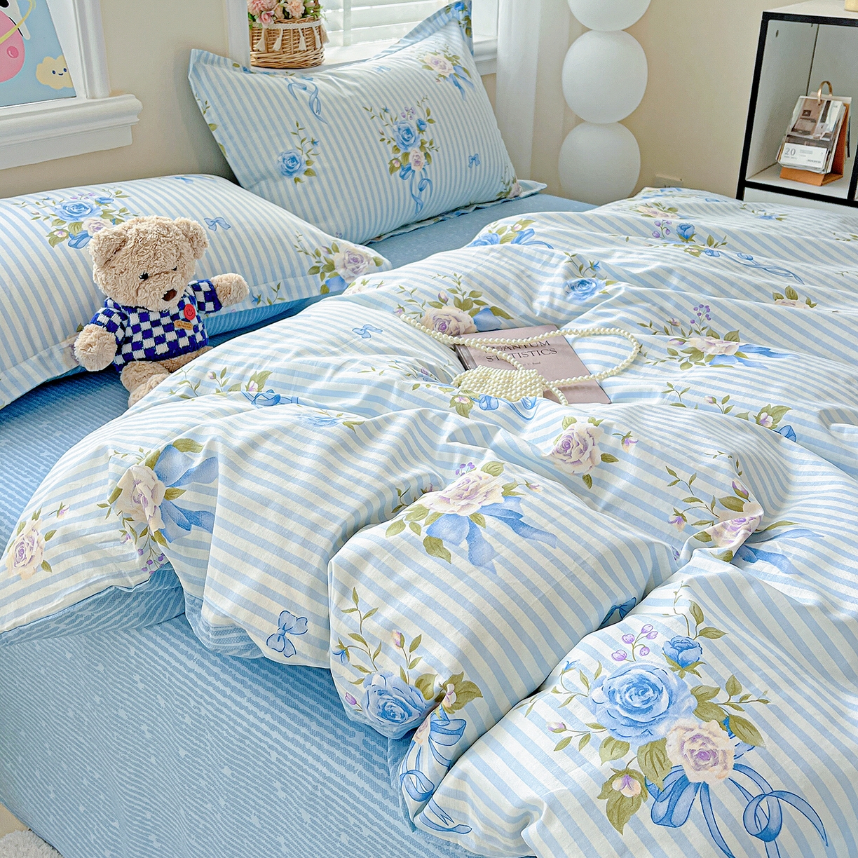 91家纺网 家纺一手货源 找家纺 恩泽2025全棉印花四件套 镜花水月