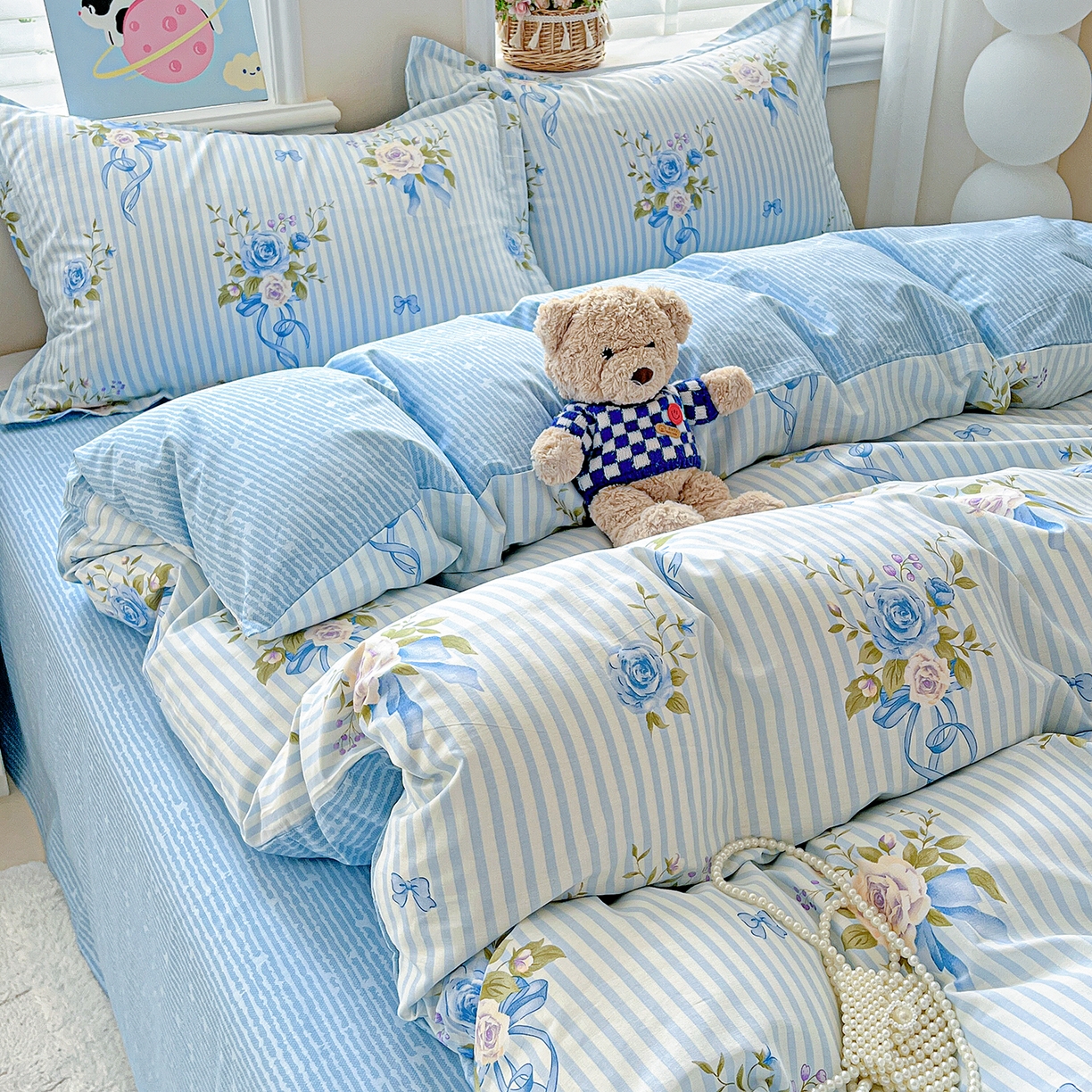 91家纺网 家纺一手货源 找家纺 恩泽2025全棉印花四件套 镜花水月