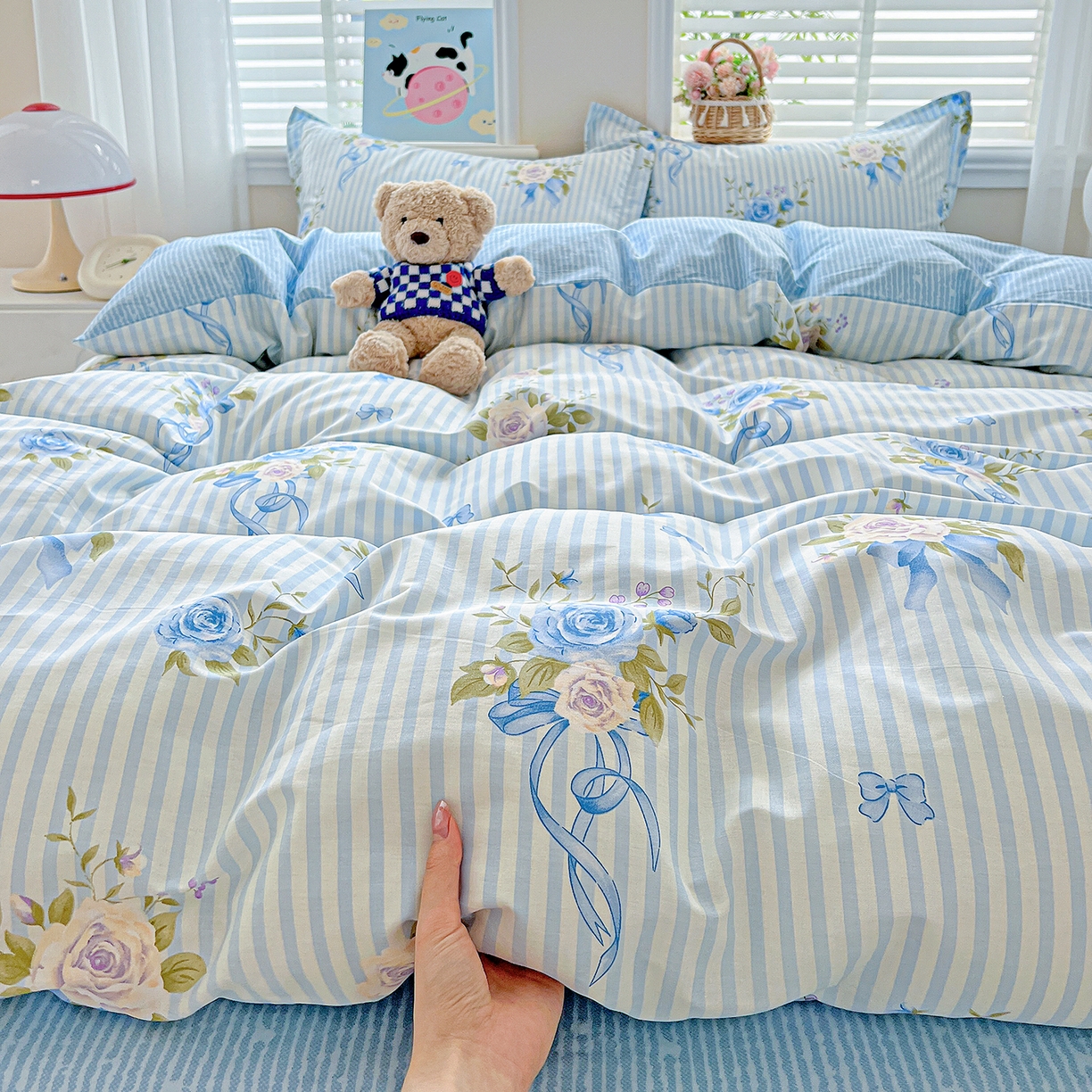 91家纺网 家纺一手货源 找家纺 恩泽2025全棉印花四件套 镜花水月