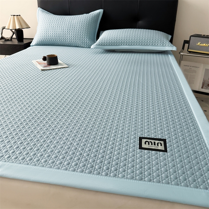 91家纺网 家纺一手货源 找家纺 耐思家纺 2025新款MIN豆豆凉席空调席系列-床席款 MIN冰豆豆-冰晶蓝-床席款