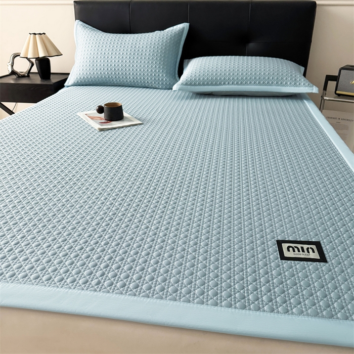 91家纺网 家纺一手货源 找家纺 耐思家纺 2025新款MIN豆豆凉席空调席系列-床席款 MIN冰豆豆-冰晶蓝-床席款