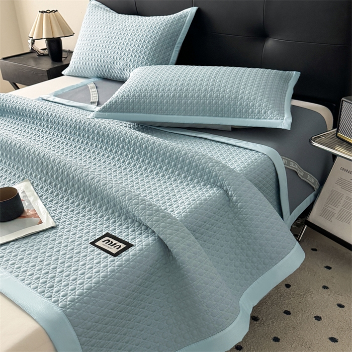 91家纺网 家纺一手货源 找家纺 耐思家纺 2025新款MIN豆豆凉席空调席系列-床席款 MIN冰豆豆-冰晶蓝-床席款