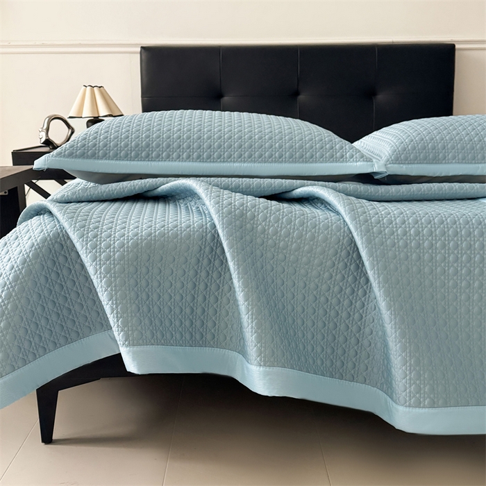 91家纺网 家纺一手货源 找家纺 耐思家纺 2025新款MIN豆豆凉席空调席系列-床席款 MIN冰豆豆-冰晶蓝-床席款