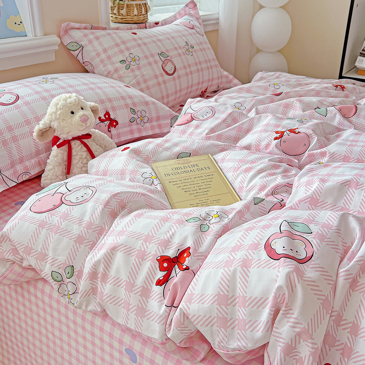 91家纺网 家纺一手货源 找家纺 恩泽2025全棉印花四件套 荔枝小熊