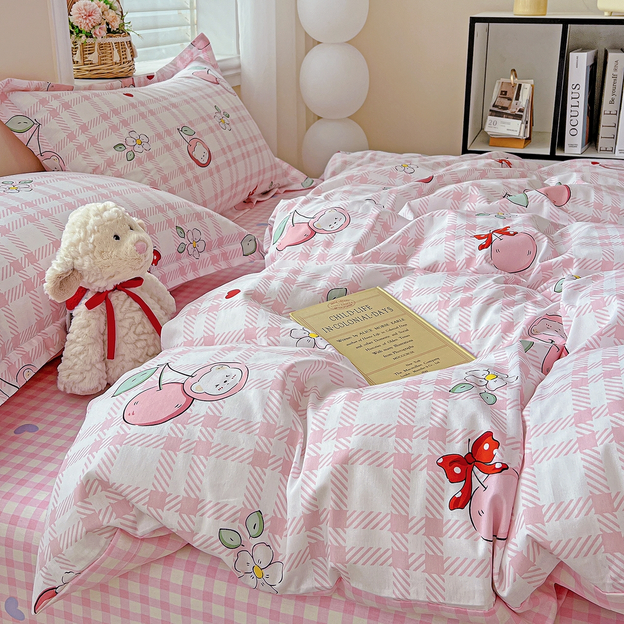 91家纺网 家纺一手货源 找家纺 恩泽2025全棉印花四件套 荔枝小熊