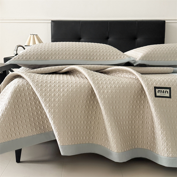 91家纺网 家纺一手货源 找家纺 耐思家纺 2025新款MIN豆豆凉席空调席系列-床席款 MIN冰豆豆-麦卡其-床席款