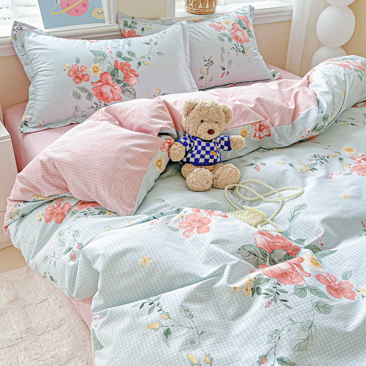 91家纺网 家纺一手货源 找家纺 恩泽2025全棉印花四件套 洛川花海