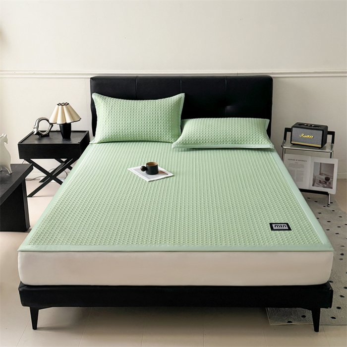 91家纺网 家纺一手货源 找家纺 耐思家纺 2025新款MIN豆豆凉席空调席系列-床席款 MIN冰豆豆-月光绿-床席款
