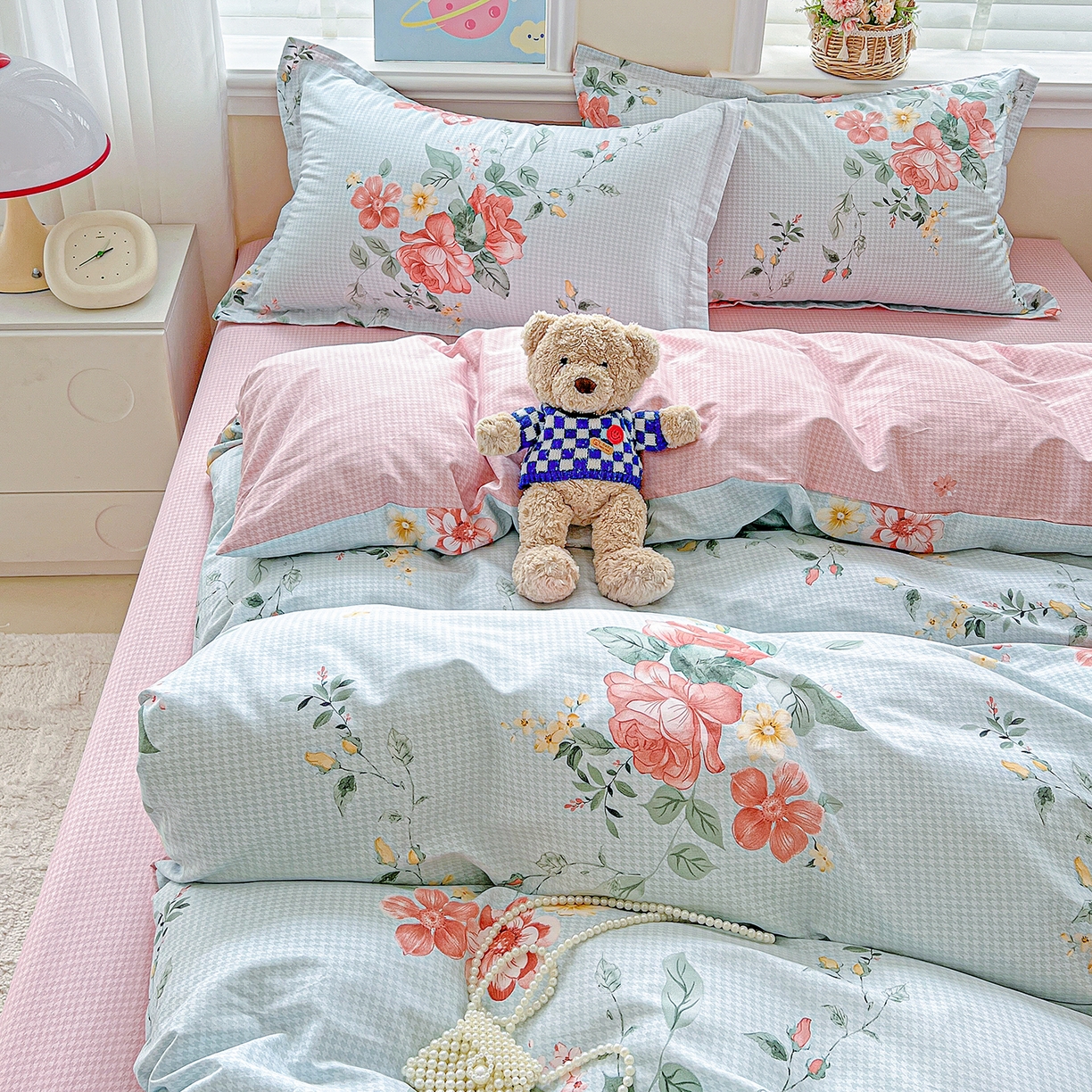 91家纺网 家纺一手货源 找家纺 恩泽2025全棉印花四件套 洛川花海