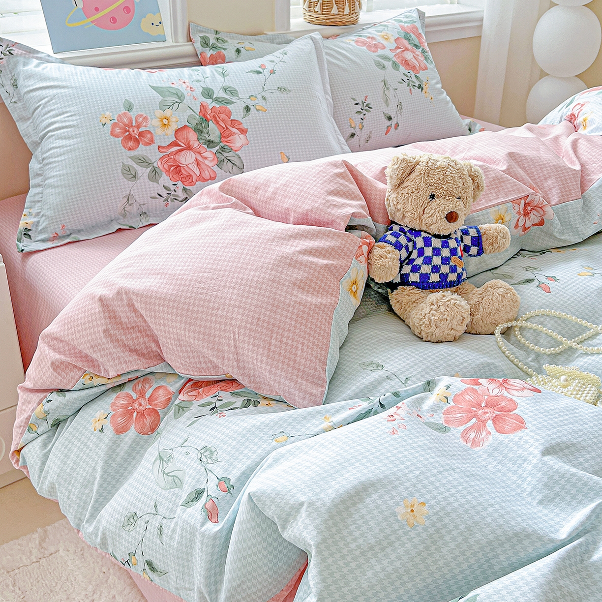 91家纺网 家纺一手货源 找家纺 恩泽2025全棉印花四件套 洛川花海