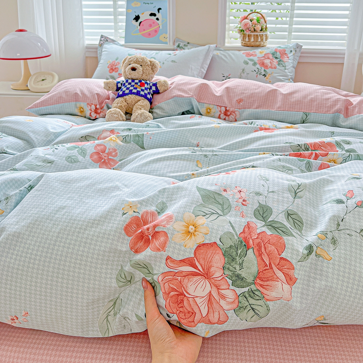 91家纺网 家纺一手货源 找家纺 恩泽2025全棉印花四件套 洛川花海