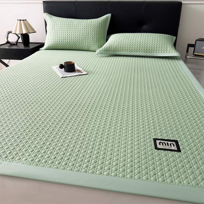 91家纺网 家纺一手货源 找家纺 耐思家纺 2025新款MIN豆豆凉席空调席系列-床席款 MIN冰豆豆-月光绿-床席款