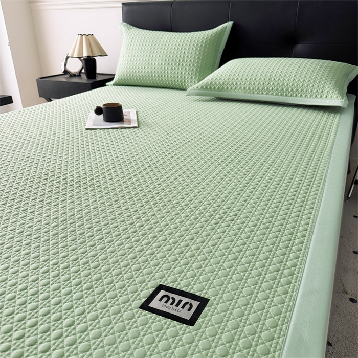 91家纺网 家纺一手货源 找家纺 耐思家纺 2025新款MIN豆豆凉席空调席系列-床席款 MIN冰豆豆-月光绿-床席款