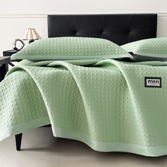 91家纺网 家纺一手货源 找家纺 耐思家纺 2025新款MIN豆豆凉席空调席系列-床席款 MIN冰豆豆-月光绿-床席款