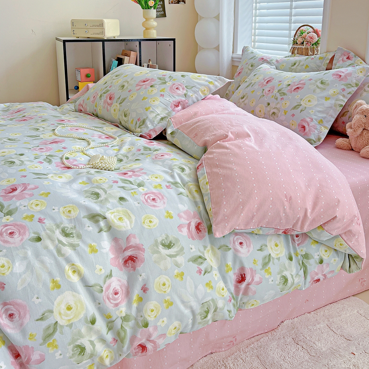 91家纺网 家纺一手货源 找家纺 恩泽2025全棉印花四件套 满园芬芳