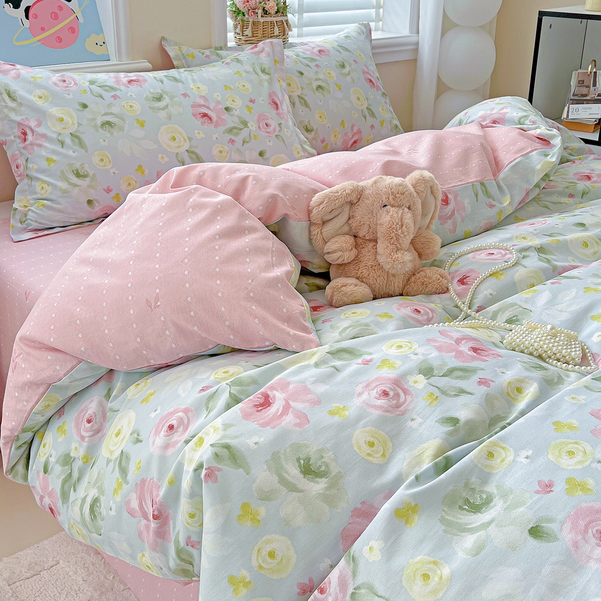 91家纺网 家纺一手货源 找家纺 恩泽2025全棉印花四件套 满园芬芳