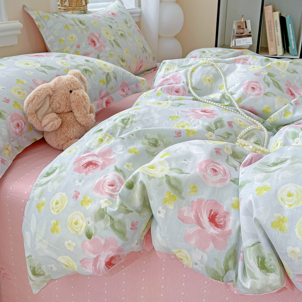 91家纺网 家纺一手货源 找家纺 恩泽2025全棉印花四件套 满园芬芳