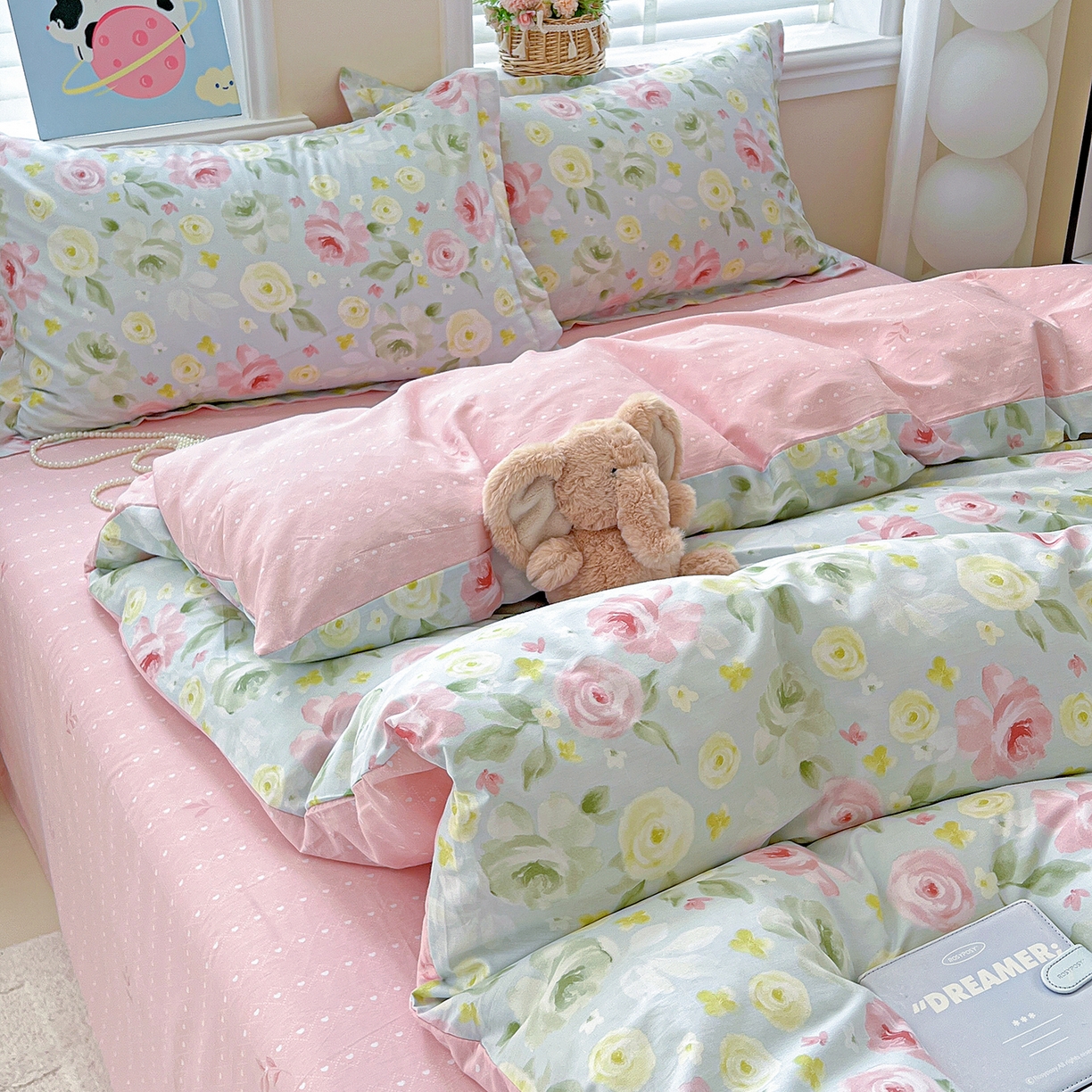 91家纺网 家纺一手货源 找家纺 恩泽2025全棉印花四件套 满园芬芳