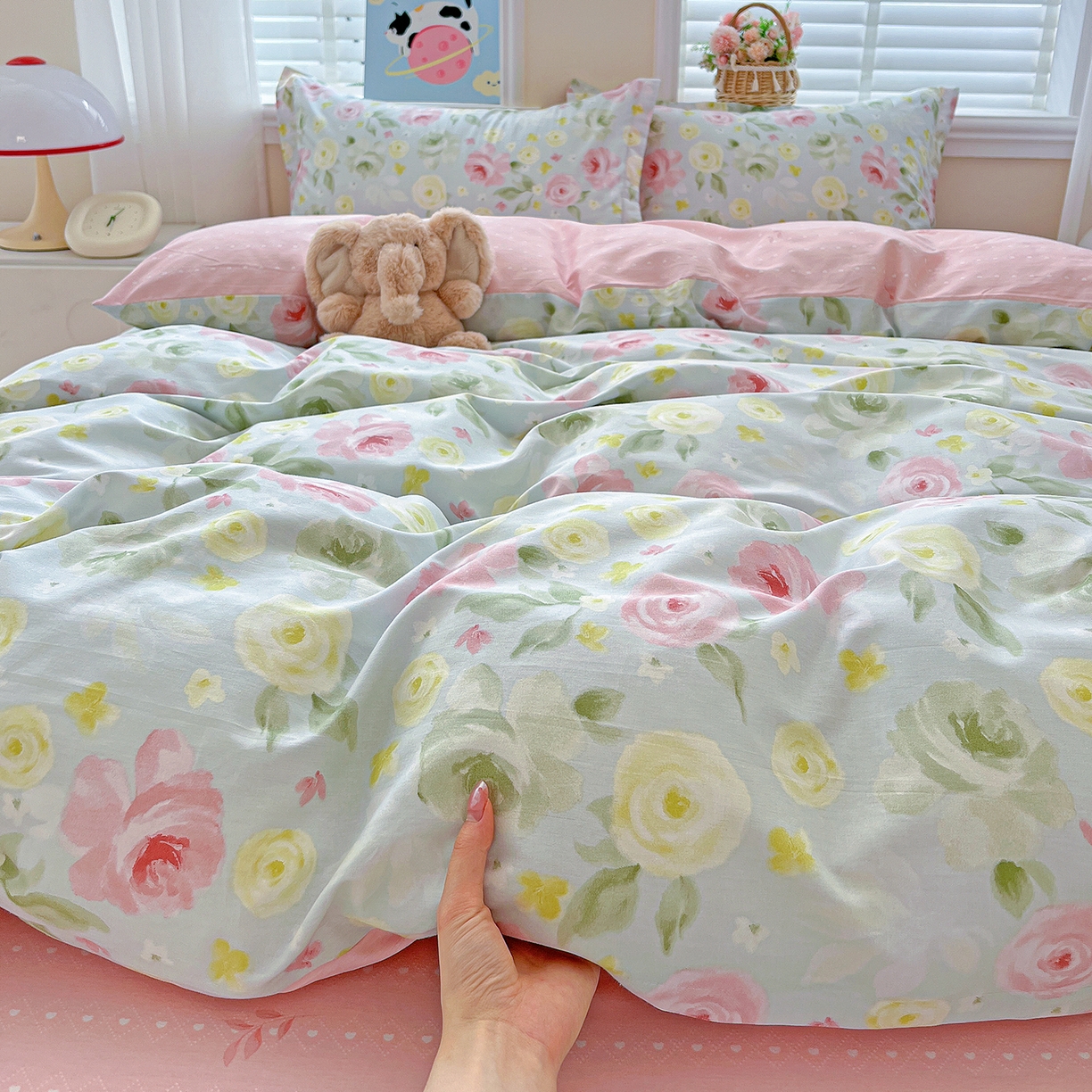 91家纺网 家纺一手货源 找家纺 恩泽2025全棉印花四件套 满园芬芳