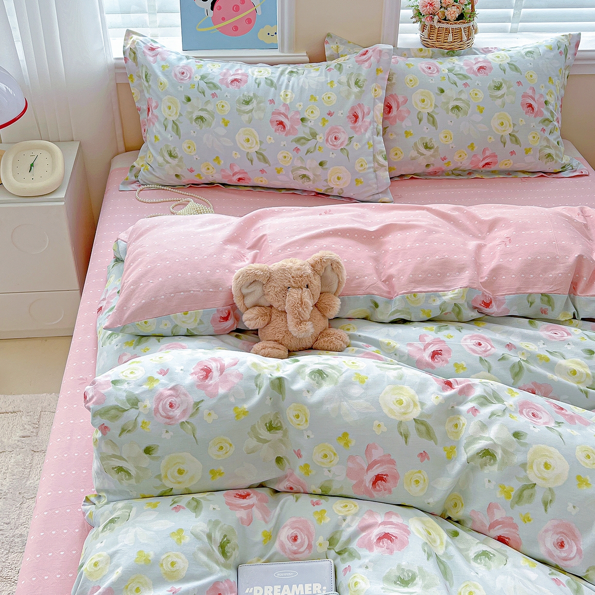 91家纺网 家纺一手货源 找家纺 恩泽2025全棉印花四件套 满园芬芳