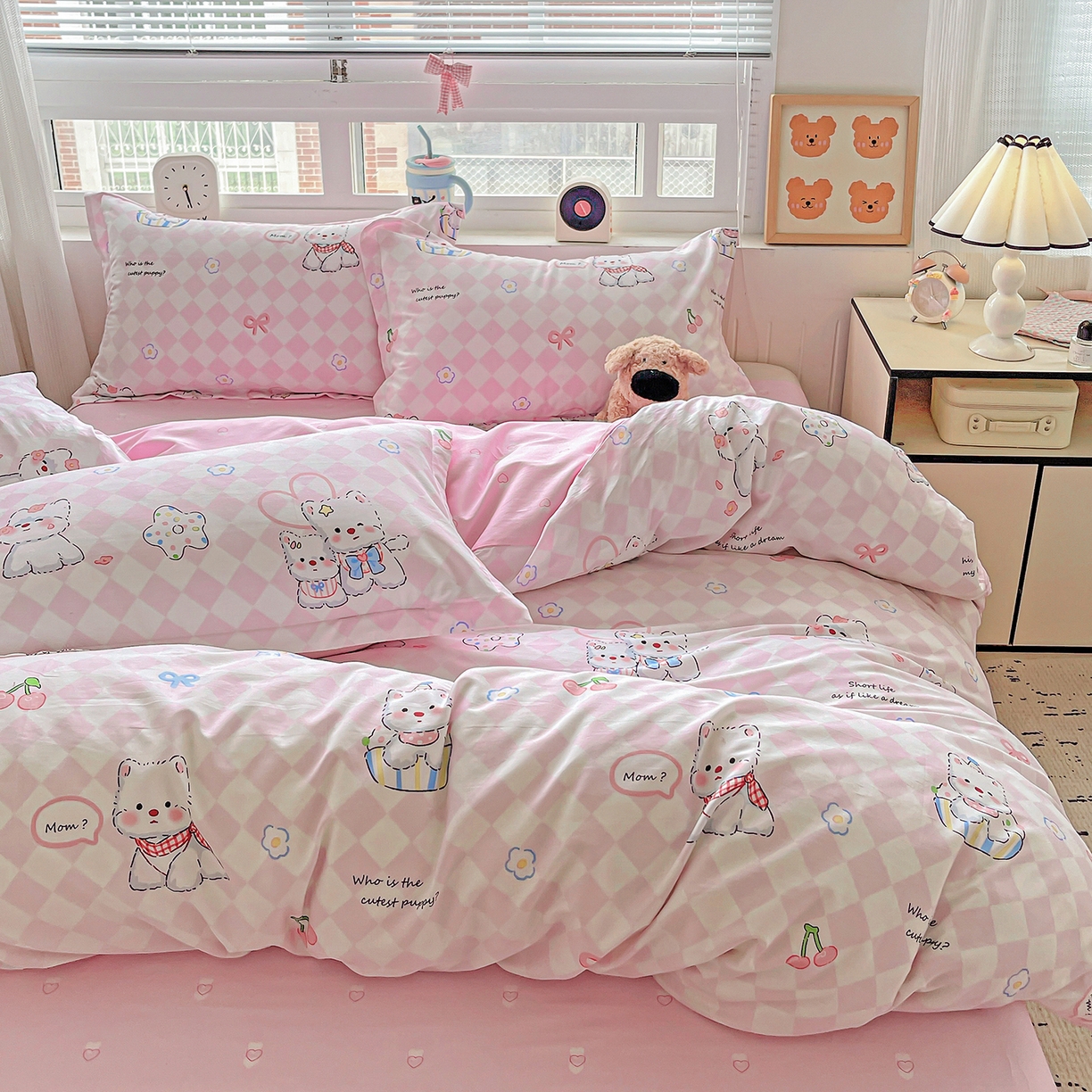 91家纺网 家纺一手货源 找家纺 恩泽2025全棉印花四件套 萌宠世界