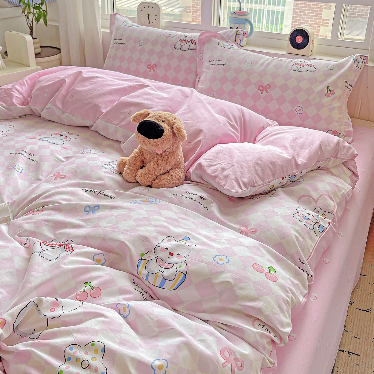 91家纺网 家纺一手货源 找家纺 恩泽2025全棉印花四件套 萌宠世界