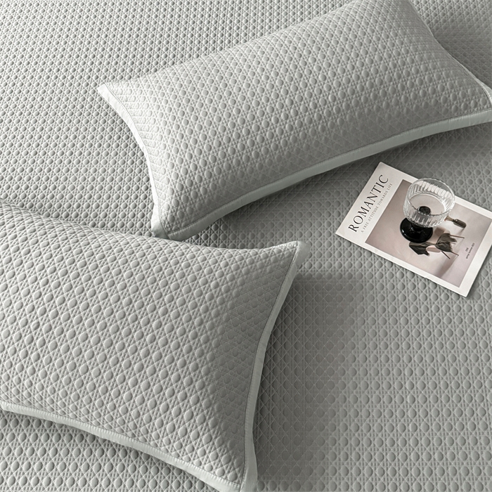 91家纺网 家纺一手货源 找家纺 耐思家纺 2025新款MIN豆豆凉席空调席系列-床笠款 MIN冰豆豆-冰川灰-床笠款