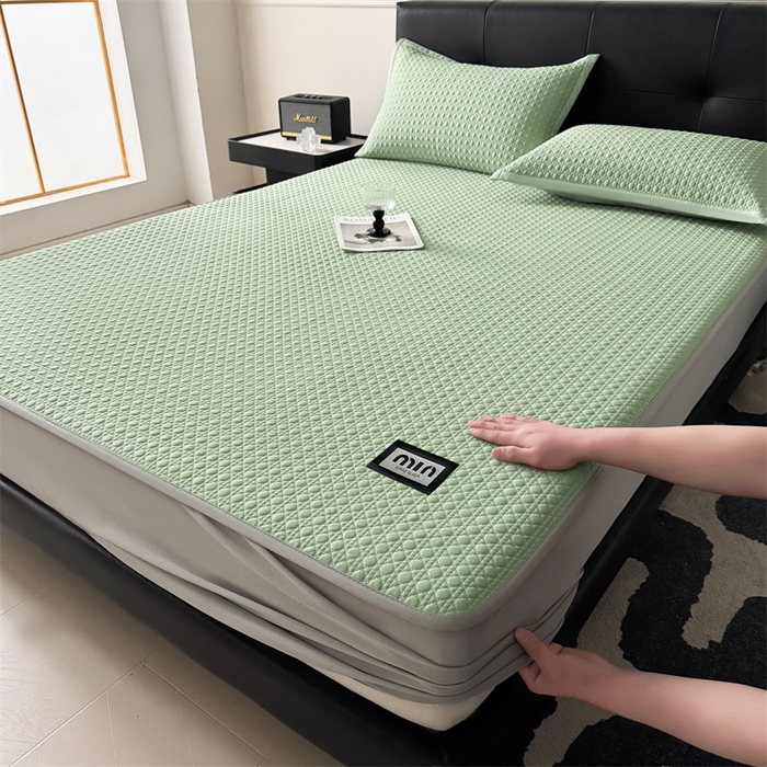 耐思家纺 2025新款MIN豆豆凉席空调席系列-床笠款 MIN冰豆豆-月光绿-床笠款