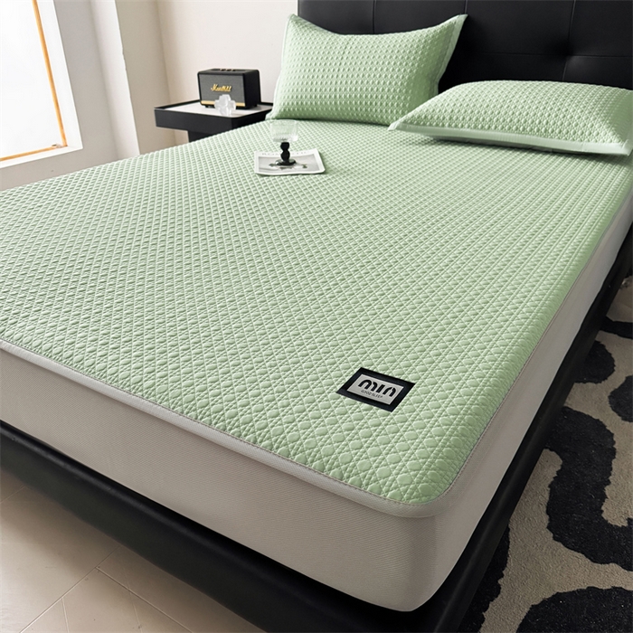 91家纺网 家纺一手货源 找家纺 耐思家纺 2025新款MIN豆豆凉席空调席系列-床笠款 MIN冰豆豆-月光绿-床笠款