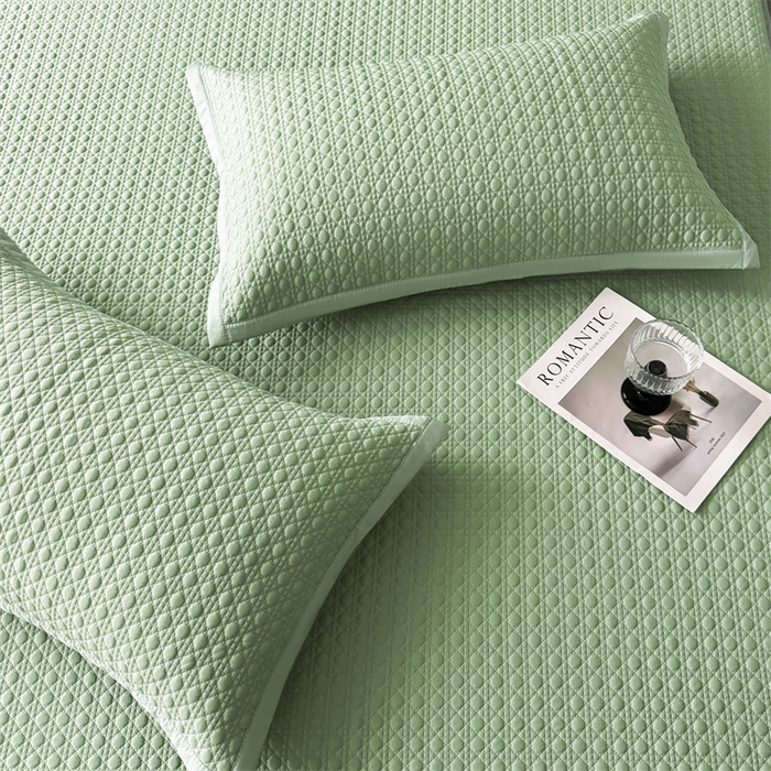 91家纺网 家纺一手货源 找家纺 耐思家纺 2025新款MIN豆豆凉席空调席系列-床笠款 MIN冰豆豆-月光绿-床笠款