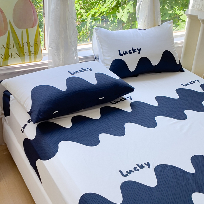 91家纺网 家纺一手货源 找家纺 金鑫汇家纺 2025新款13070全棉好卖花型套件系列-单床笠 波浪世界