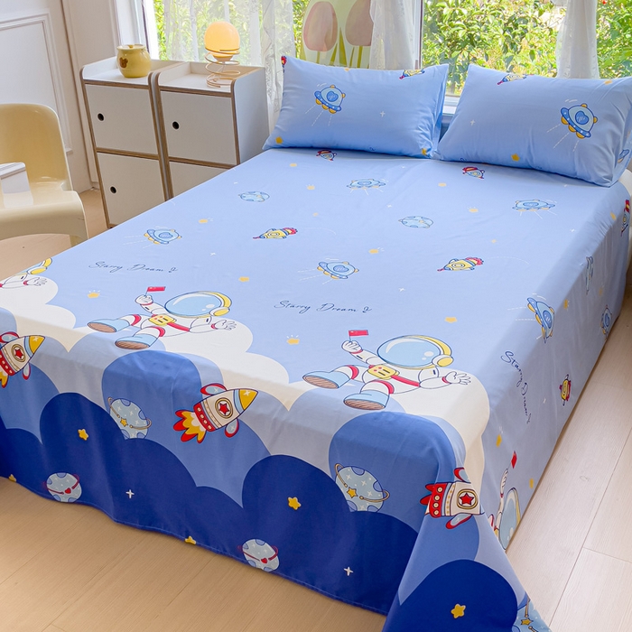 91家纺网 家纺一手货源 找家纺 金鑫汇家纺 2025新款13070全棉好卖花型套件系列-单床单（花型更好卖，面料更厚实，退货率低） 翱翔太空