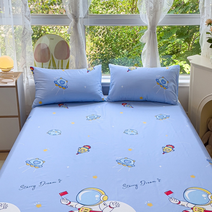 91家纺网 家纺一手货源 找家纺 金鑫汇家纺 2025新款13070全棉好卖花型套件系列-单床单（花型更好卖，面料更厚实，退货率低） 翱翔太空